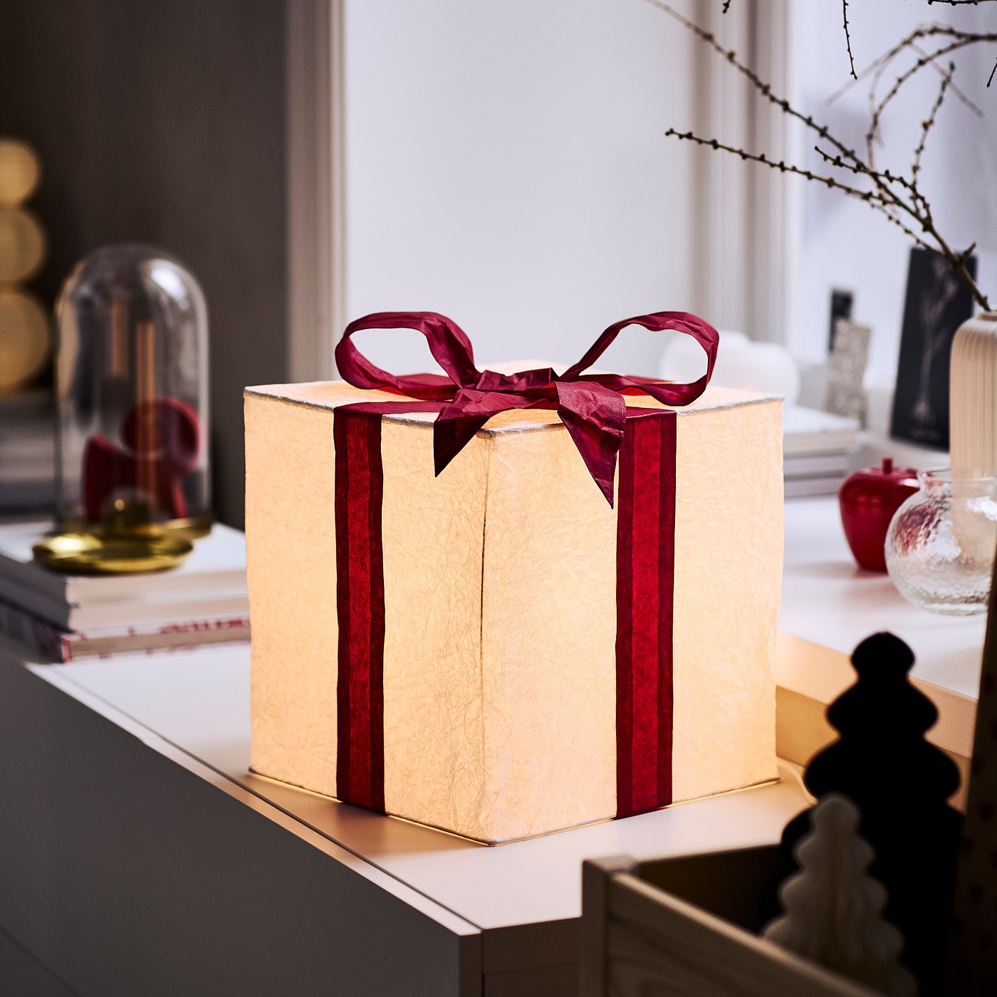 Table lamp, box/red 2