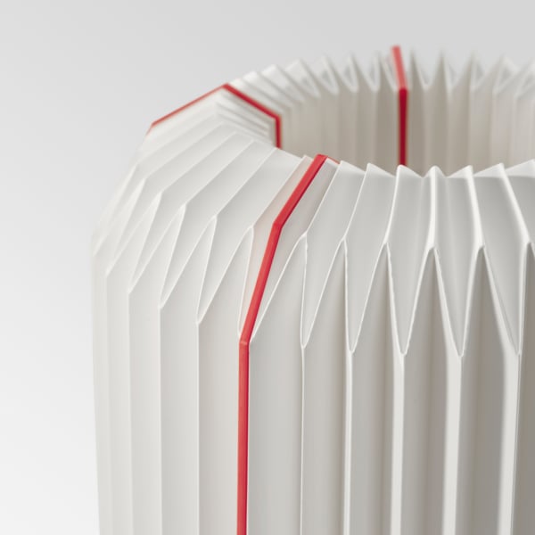 STRÅLA Table lamp, white/red
