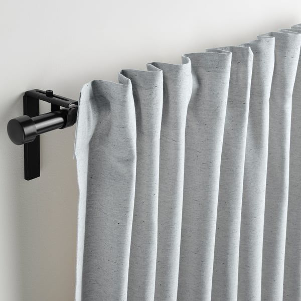 STRANDMALÖRT Curtains, 1 pair, light gray/with heading tape, 57x98 "