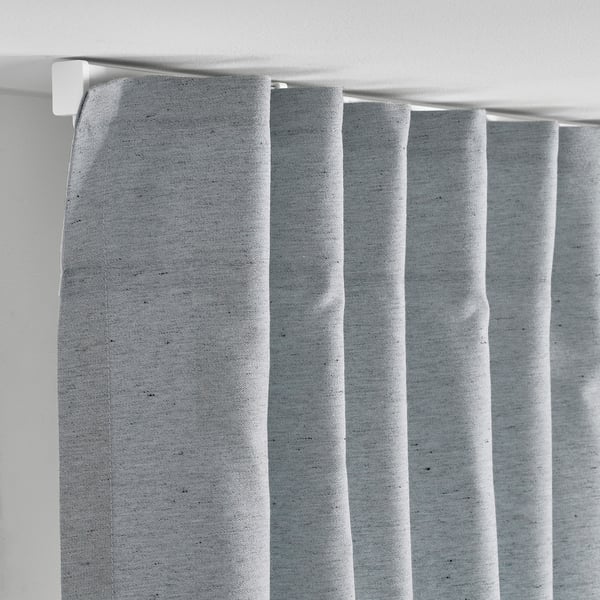 STRANDMALÖRT Curtains, 1 pair, light gray/with heading tape, 57x98 "