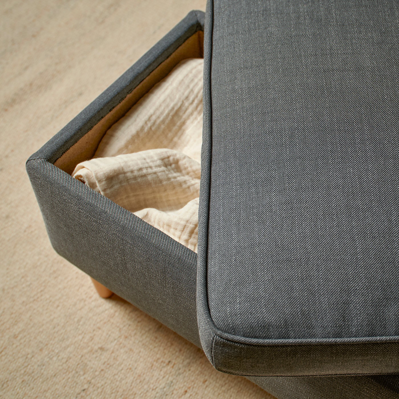 STRANDMON ottoman with storage, Tommaboda brown-red - IKEA