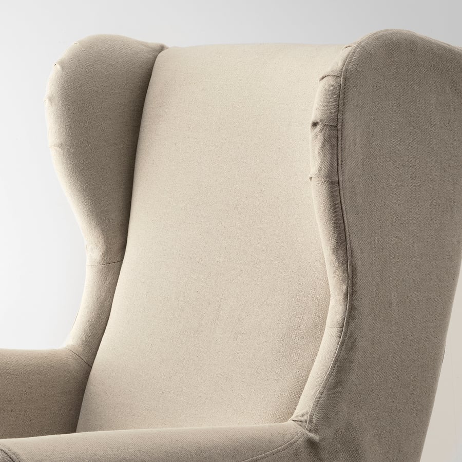 STRANDMON slipcover for wing chair, Risane natural IKEA