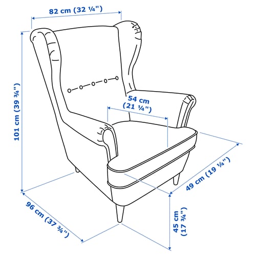 Strandmon Wing Chair Nordvalla Red Ikea