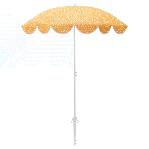 STRANDÖN Umbrella, yellow/white dotted, 55 1/8 "