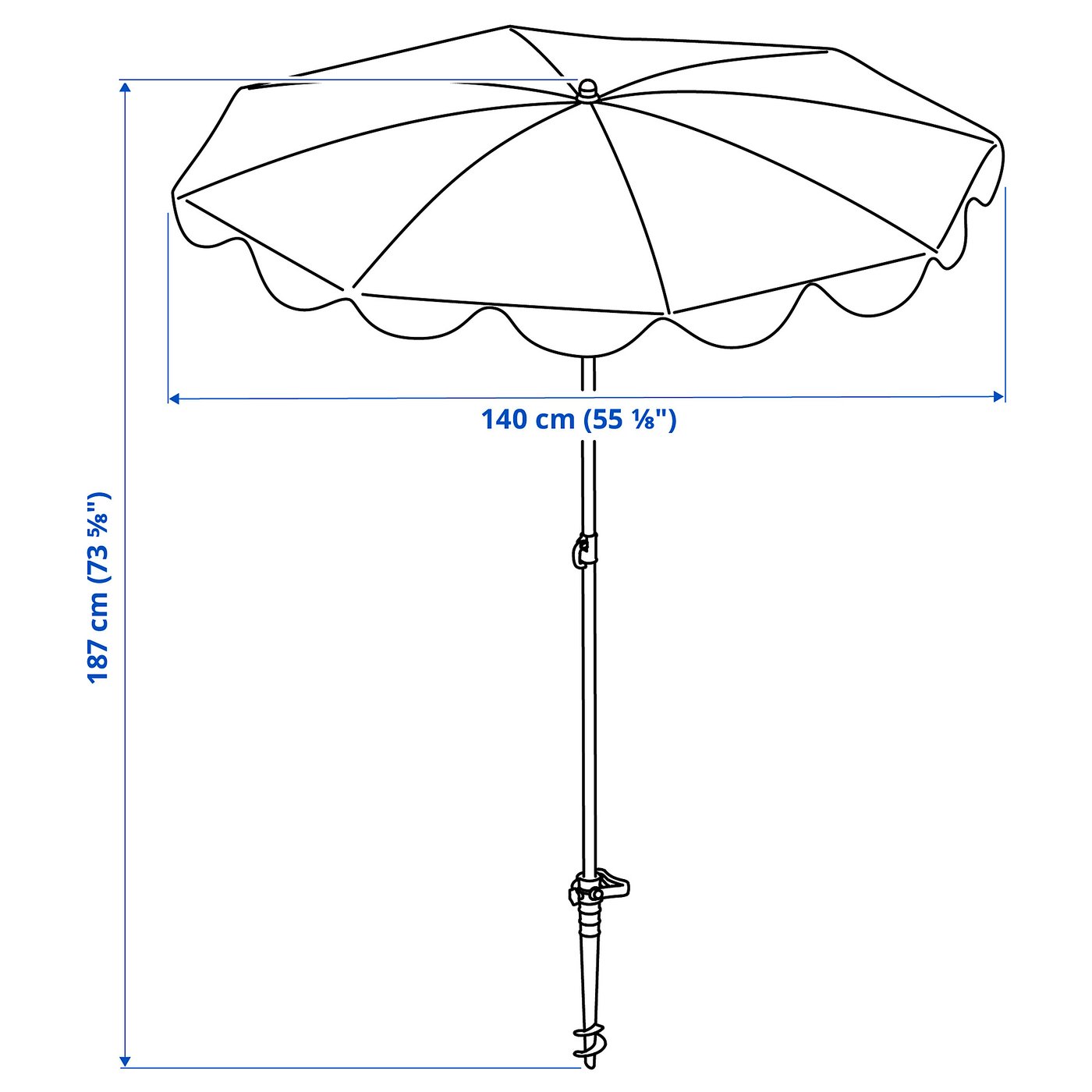 STRANDÖN Umbrella, 551/8" - IKEA