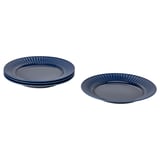 STRIMMIG Plate, stoneware blue, 10 ½ "