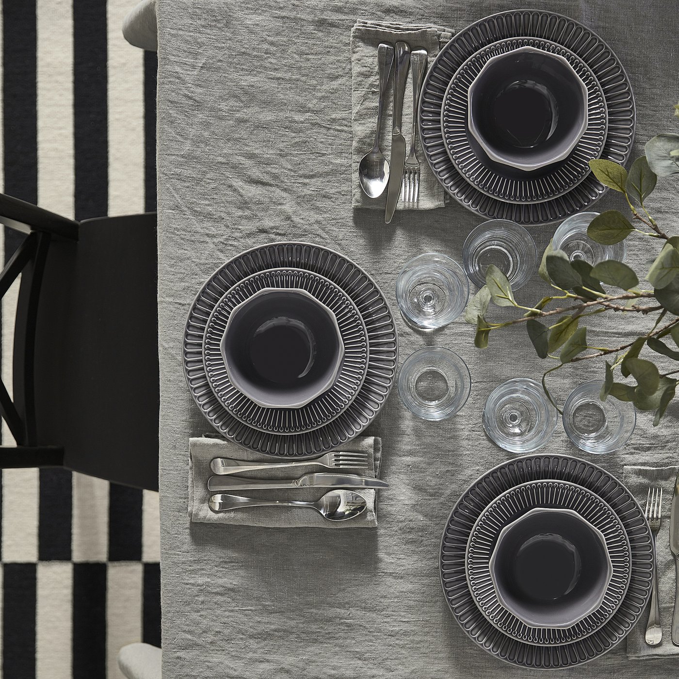 Plate, stoneware gray 3