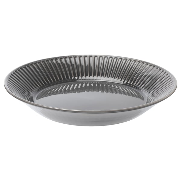 markt spanning geestelijke gezondheid STRIMMIG Serving plate, stoneware gray, 11" - IKEA