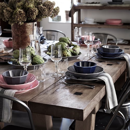 STRIMMIG serving plate, stoneware gray, 11" IKEA