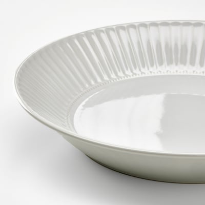 Striimmig bowl, pure white, smooth glaze, elegant texture.