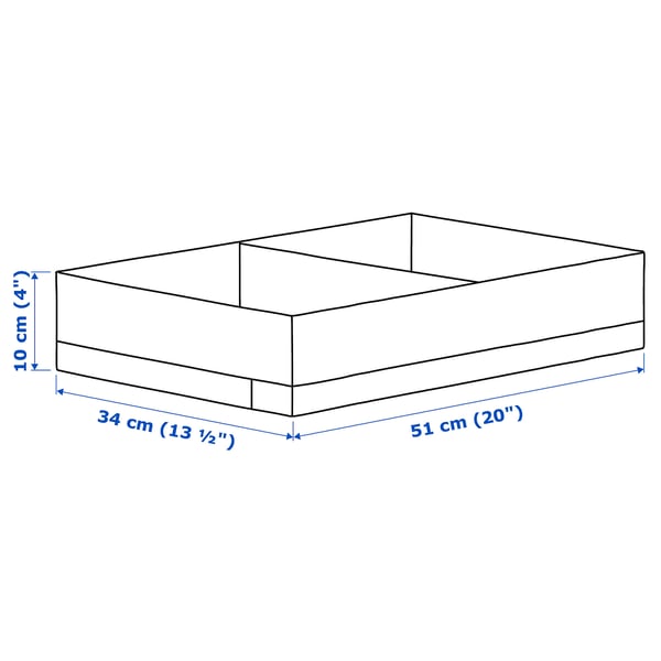 STUK Box with compartments, white, 13 ½x20x4 "