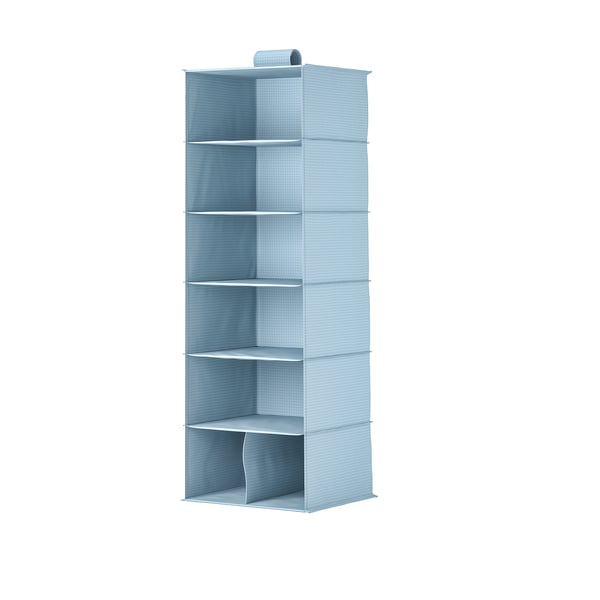 STUK Storage with 7 compartments, blue-gray, 11 ¾x11 ¾x35 ½ ...