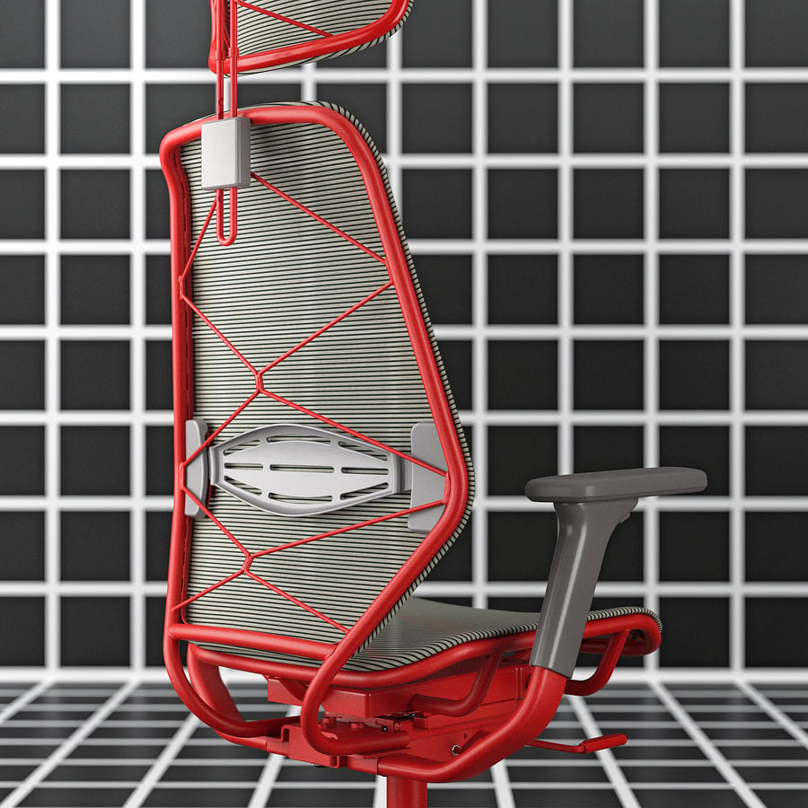 STYRSPEL Gaming chair, gray/red - IKEA