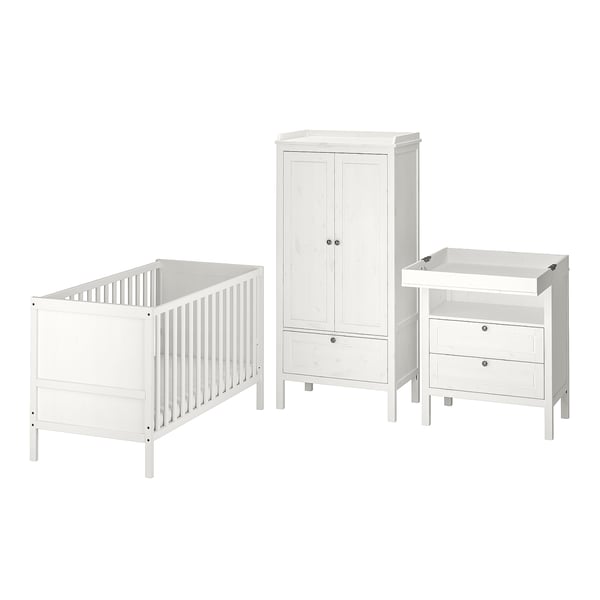 SUNDVIK 3piece baby furniture set, white, 271/2x52" IKEA