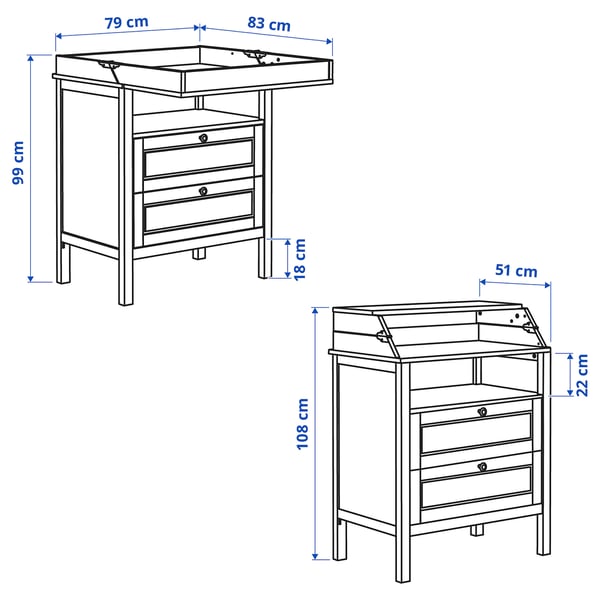 SUNDVIK Changing table/chest, white IKEA