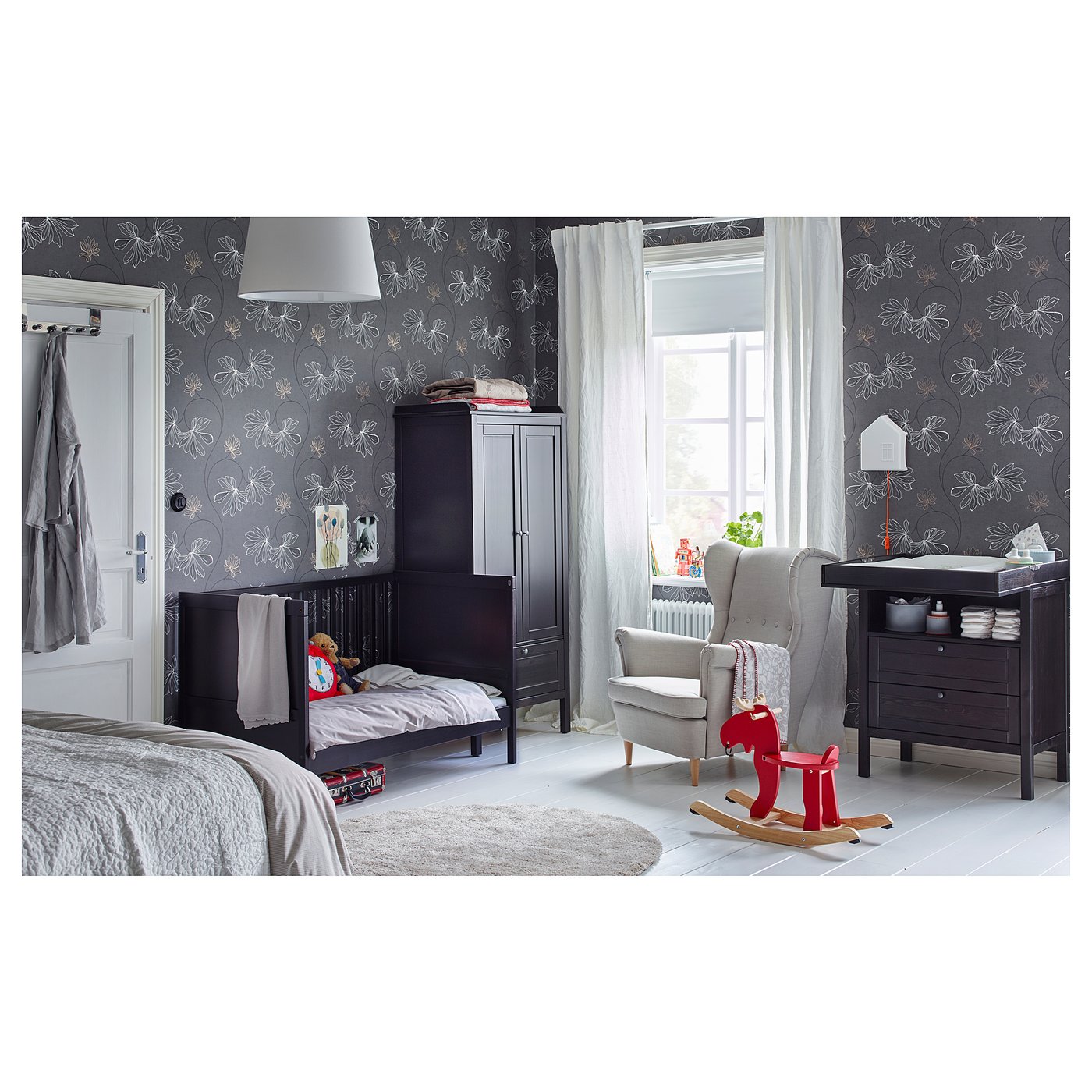SUNDVIK Crib, blackbrown, 27 1/2x52" IKEA