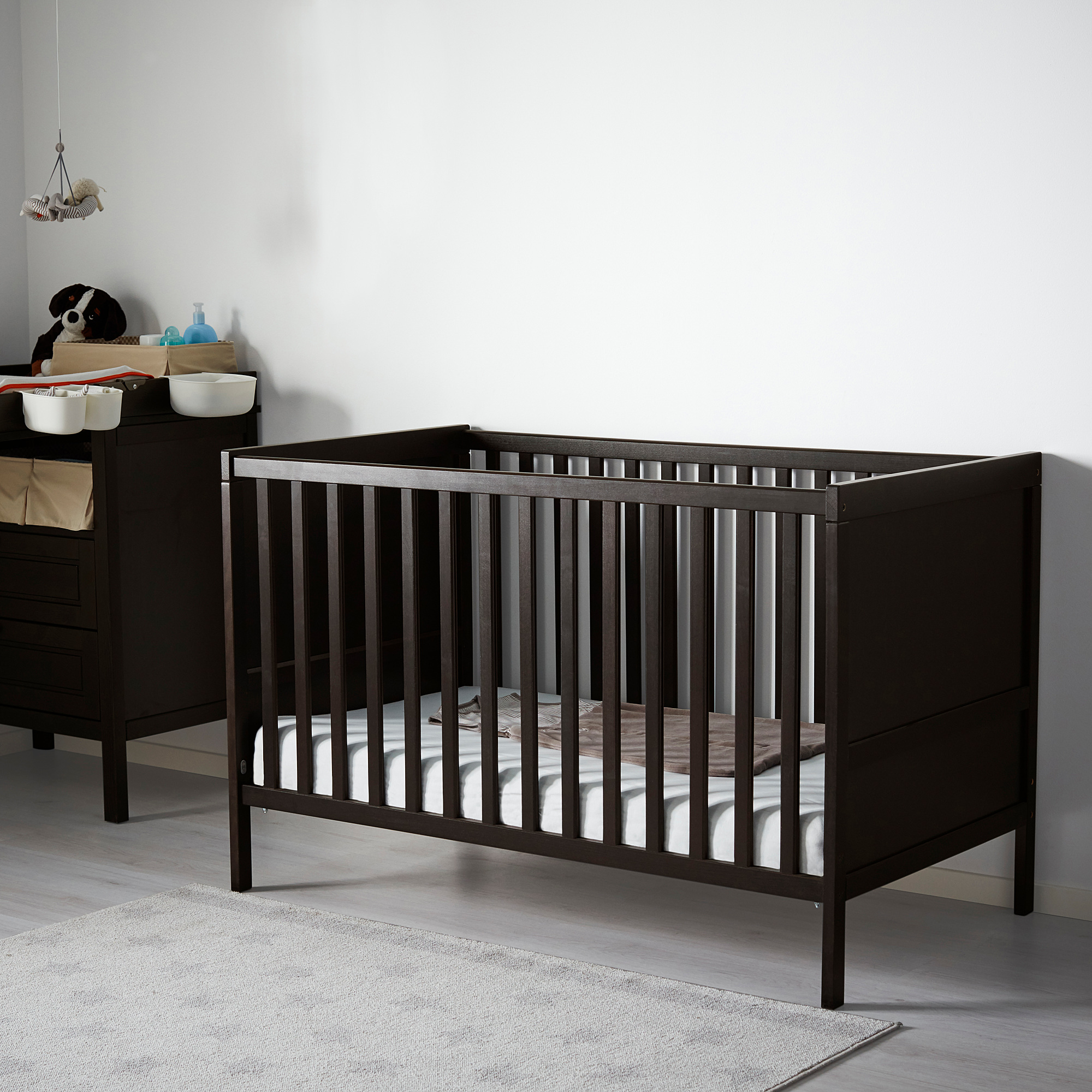 SUNDVIK Crib, black-brown, 27 1/2x52" - IKEA