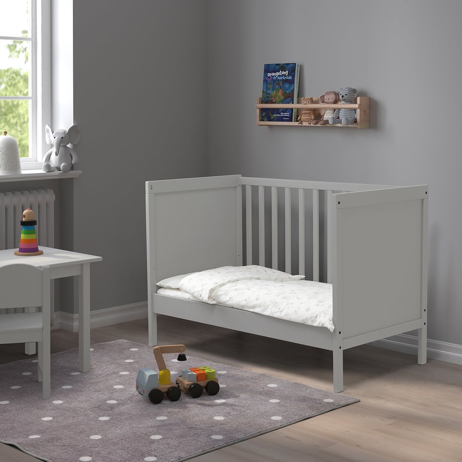 SUNDVIK Crib, gray, 271/2x52" IKEA