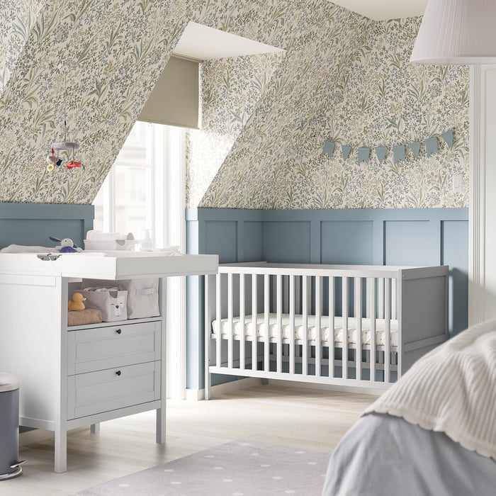 SUNDVIK crib, gray, 271/2x52" IKEA