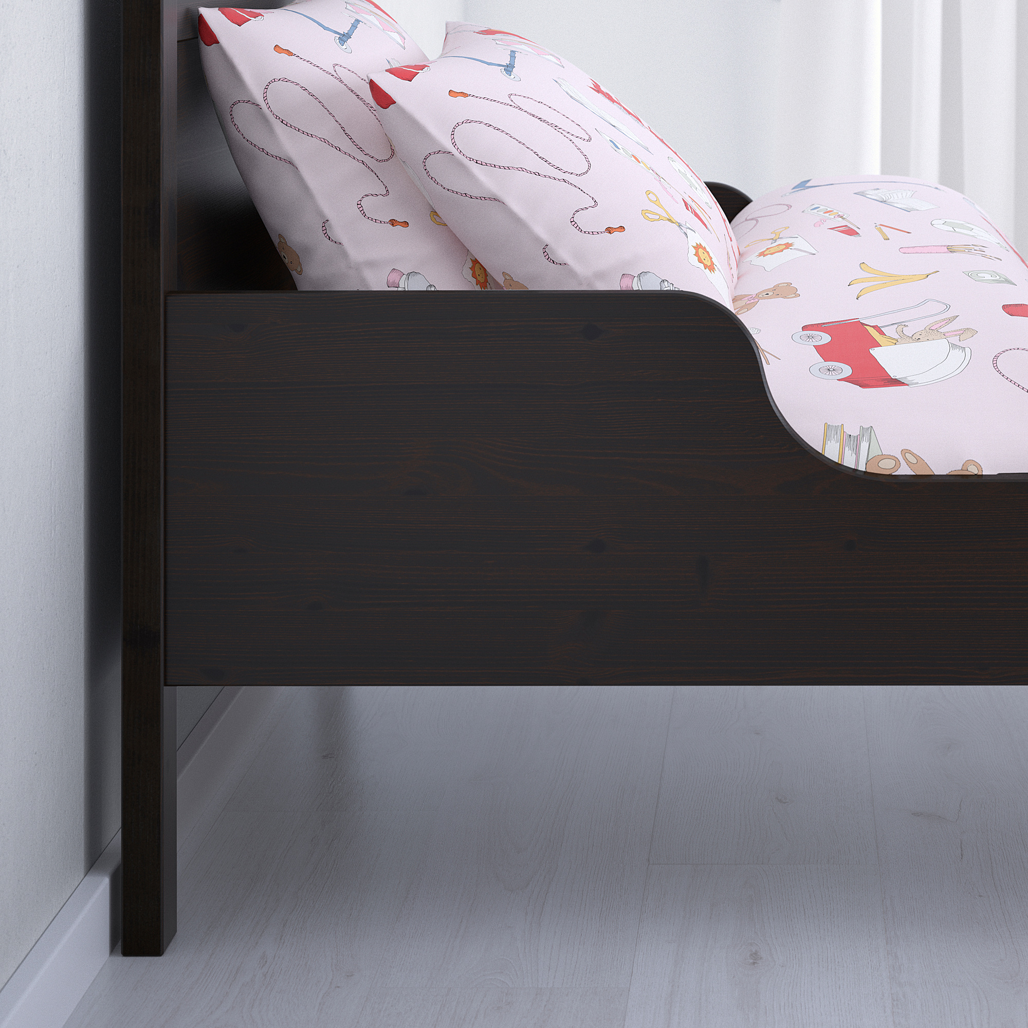 SUNDVIK Extendable bed frame, blackbrown IKEA