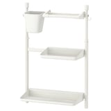SUNNERSTA Kitchen organizer set, no drill/dish drnr/shlf/kitch roll hldr/cont