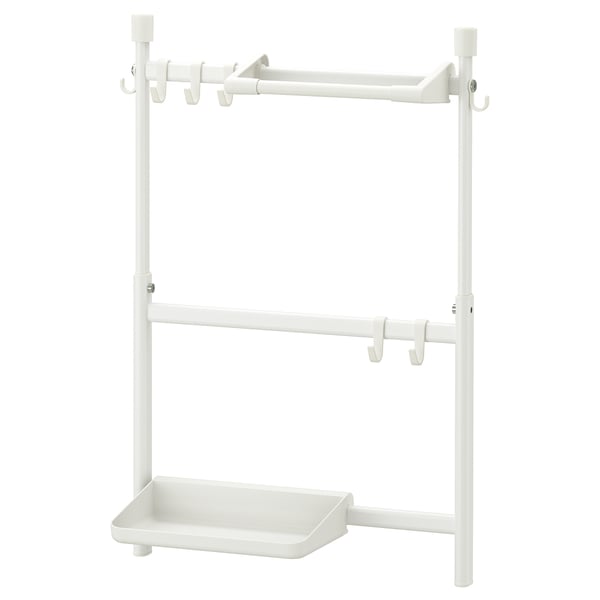 SUNNERSTA Kitchen organizer set, no drill/shlf/kit roll hldr/hook