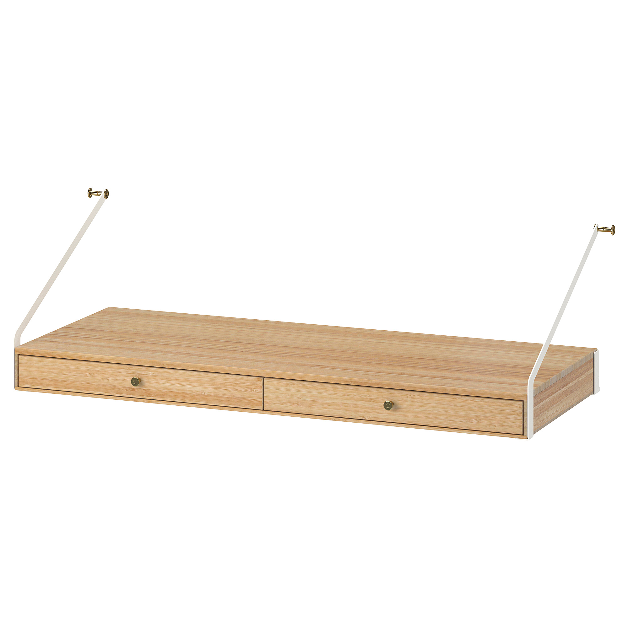 SVALNÄS Desk top with 2 drawers, bamboo IKEA