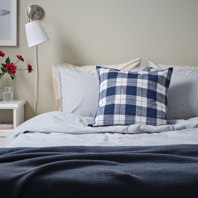 SVAMPFLY Cushion cover, dark blue, 20x20 "