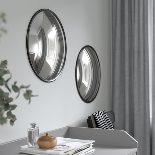 SVARTBJÖRK decorative convex mirror, black, 161/8" IKEA
