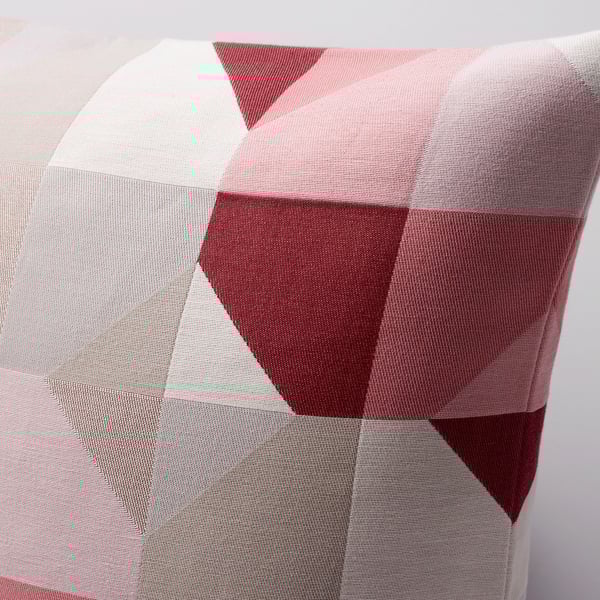 SVARTHÖ Cushion cover, pink/beige, 20x20 "