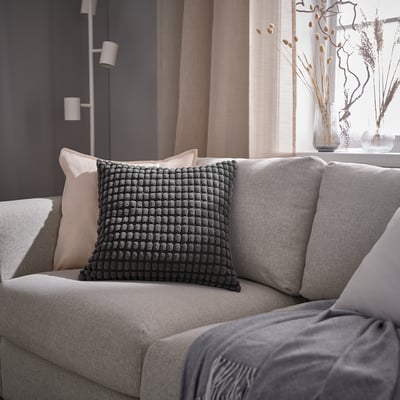 SVARTPOPPEL Cushion cover, anthracite, 20x20 "