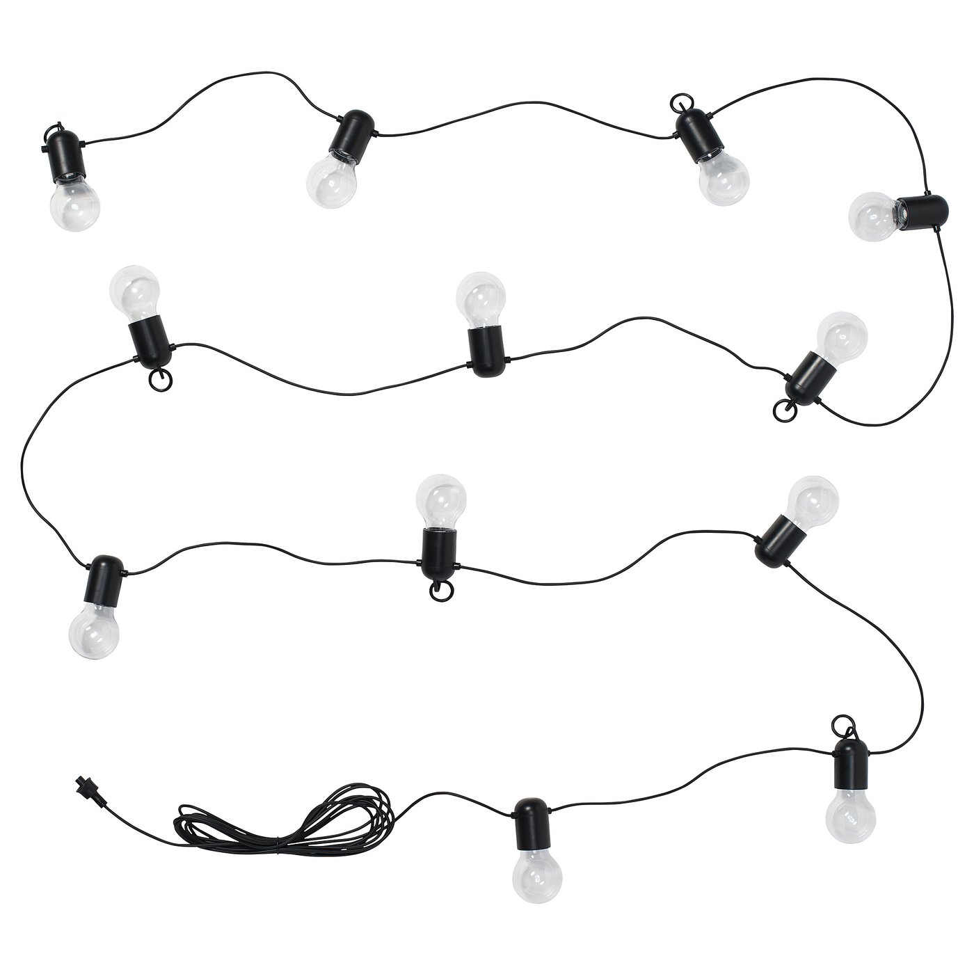 Led String Light With 12 Lights, Outdoor Black