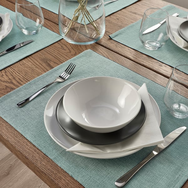 SVARTSENAP Placemat, green-blue, 14x18 "