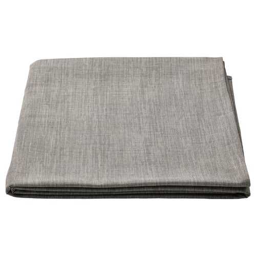 SVARTSENAP grey cotton tablecloth, folded rectangle, simple design.