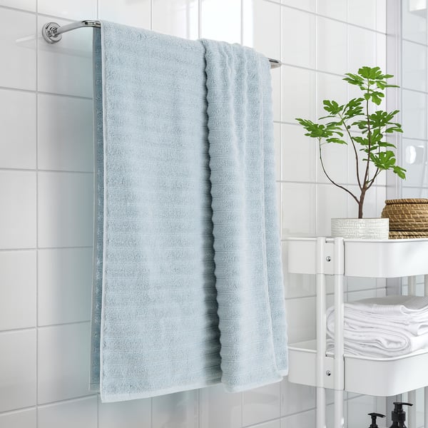 SVENSKFIBBLA Bath sheet, light blue, 39x59 "