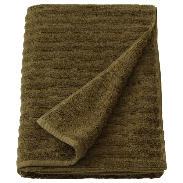 SVENSKFIBBLA Bath sheet, yellow/green, 39x59 "