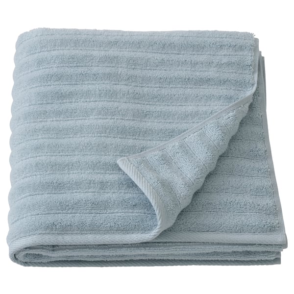 SVENSKFIBBLA Bath towel, light blue, 28x55 "