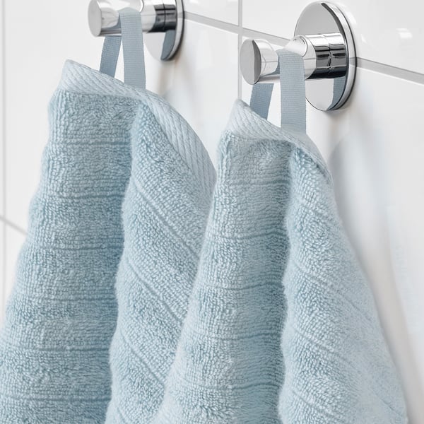 SVENSKFIBBLA Hand towel, light blue, 16x28 "