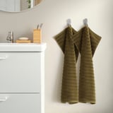 SVENSKFIBBLA Hand towel, yellow/green, 16x28 "