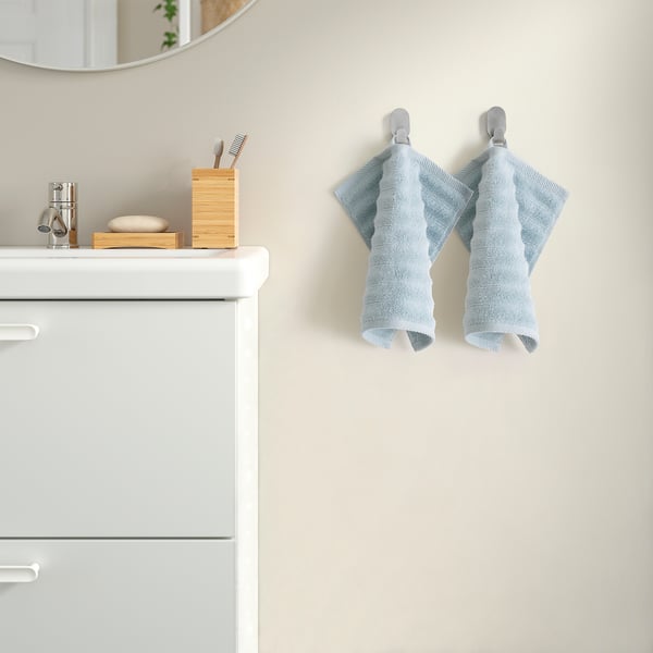SVENSKFIBBLA Washcloth, light blue, 12x12 "