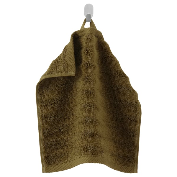 SVENSKFIBBLA Washcloth, yellow/green, 12x12 "