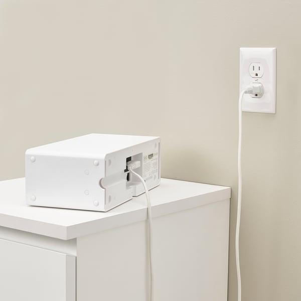 SYMFONISK Power supply cord, textile/white, 11 ' 6 "