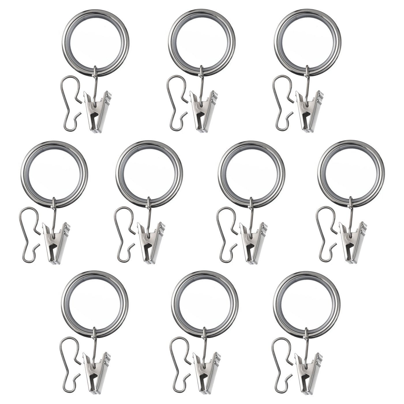 SYRLIG curtain ring with clip and hook, nickel plated, 1" IKEA