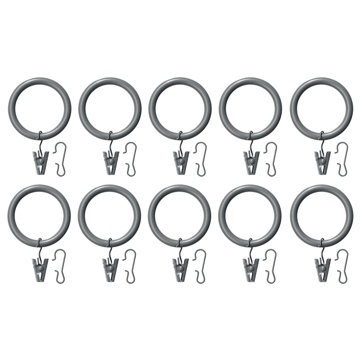 SYRLIG Curtain ring with clip and hook, white, 1 1/2" IKEA