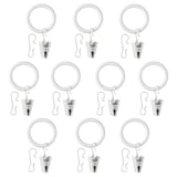 SYRLIG Curtain ring with clip and hook, white, 1 "