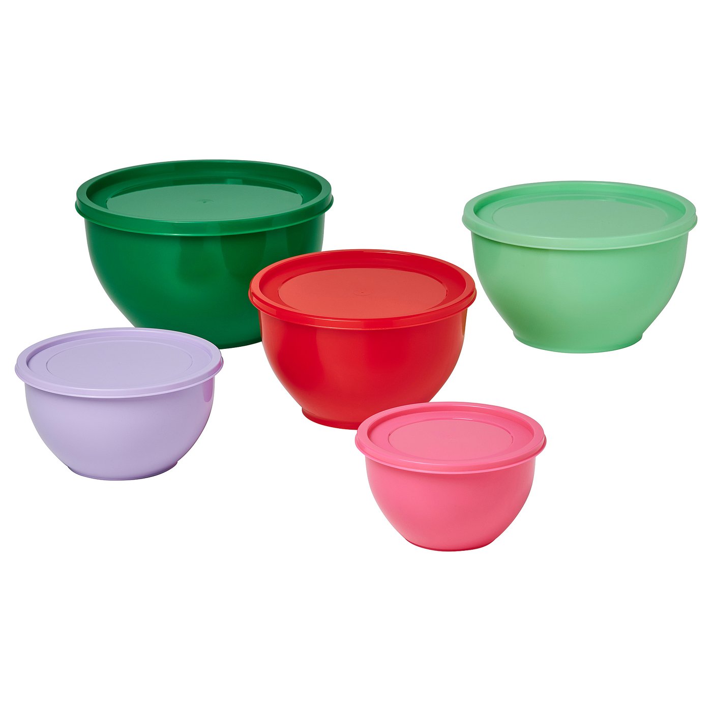 TABBERAS Bowl with lid, set of 5, mixed colors IKEA