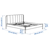TÄLLÅSEN Upholstered bed frame with mattress, Kulsta gray-green/Vesteröy medium firm, King