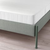TÄLLÅSEN Upholstered bed frame with mattress, Kulsta gray-green/Vesteröy medium firm, Full