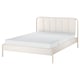 TÄLLÅSEN Upholstered bed frame with mattress, Kulsta light beige/Valevåg medium firm, Queen