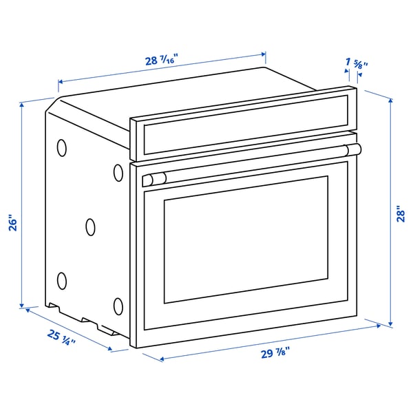 TÄNGBY Fan Convection Wall Oven selfclean, Stainless steel IKEA